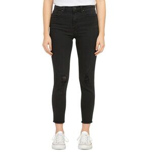 Rag & Bone Jean 10 Inch Capri Size 26 Raw Hem Distressed Denim Soft Black